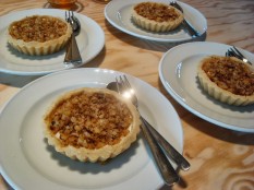 goat cheese walnut tartelettes with lavender infused honey