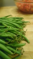 preping green beans